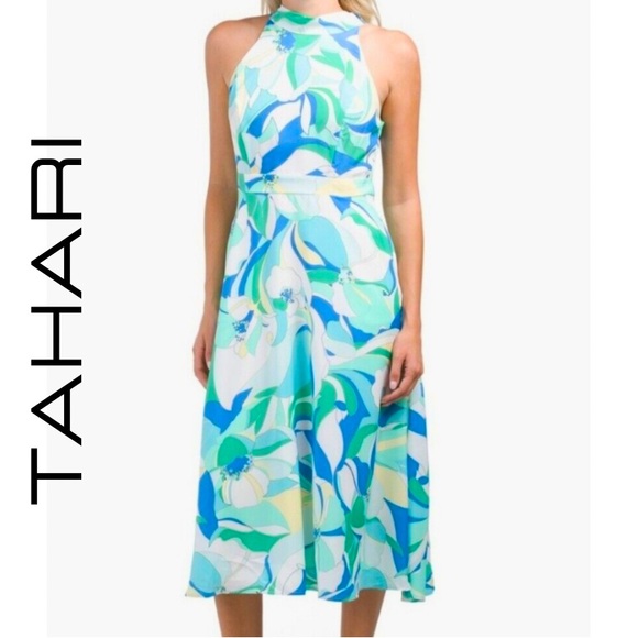 Tahari Dresses & Skirts - Tahari sleeveless mock neck midi dress NEW